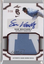 2016 Leaf Perfect Game National Showcase Red 7/15 Sam Weatherly Patch Auto 0l9