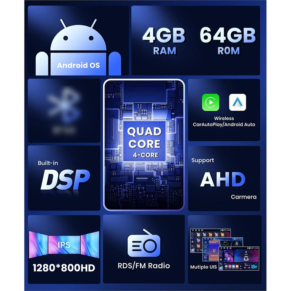 4+64G Car Stereo Radio GPS FM carplay For Hyundai Genesis Rohens Coupe 2012-2016 Foto 4 de 4