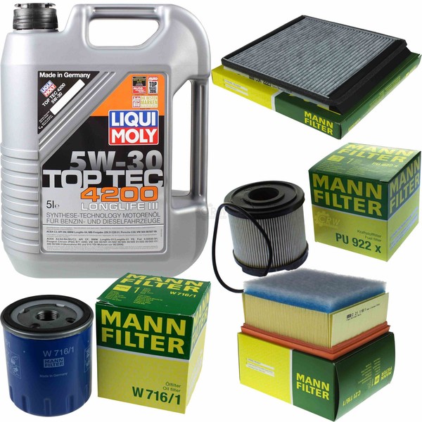 Inspektionskit Filter Liqui Moly ÖL 5L 5W-30 FüR CitroëN Xsara Break N2 2.0 Hdi-image
