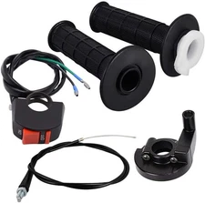 7/8" 22mm Twist Throttle Accelerator Handle Grips and Cable 51" Set Black 