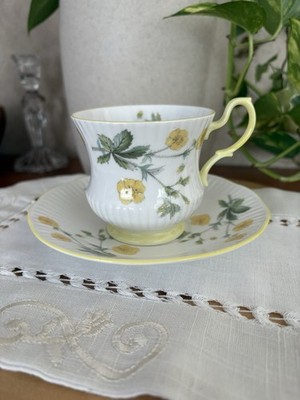 Queen's Rosina China  England Cup & Saucer Fine Bone China Yellow Flowers Design