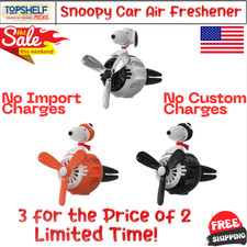 3 Cute Snoopy Car Air Freshener Clip Aromatherapy Outlet Perfume No Custom Fee