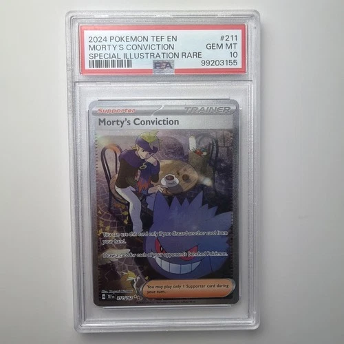 2024 POKEMON TEF EN-TEMPORAL FORCES #211 MORTY'S CONVICTION PSA 10