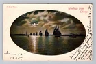 Chicago IL-Illinois, Sailboats on Lake, Vintage c1905 Postcard
