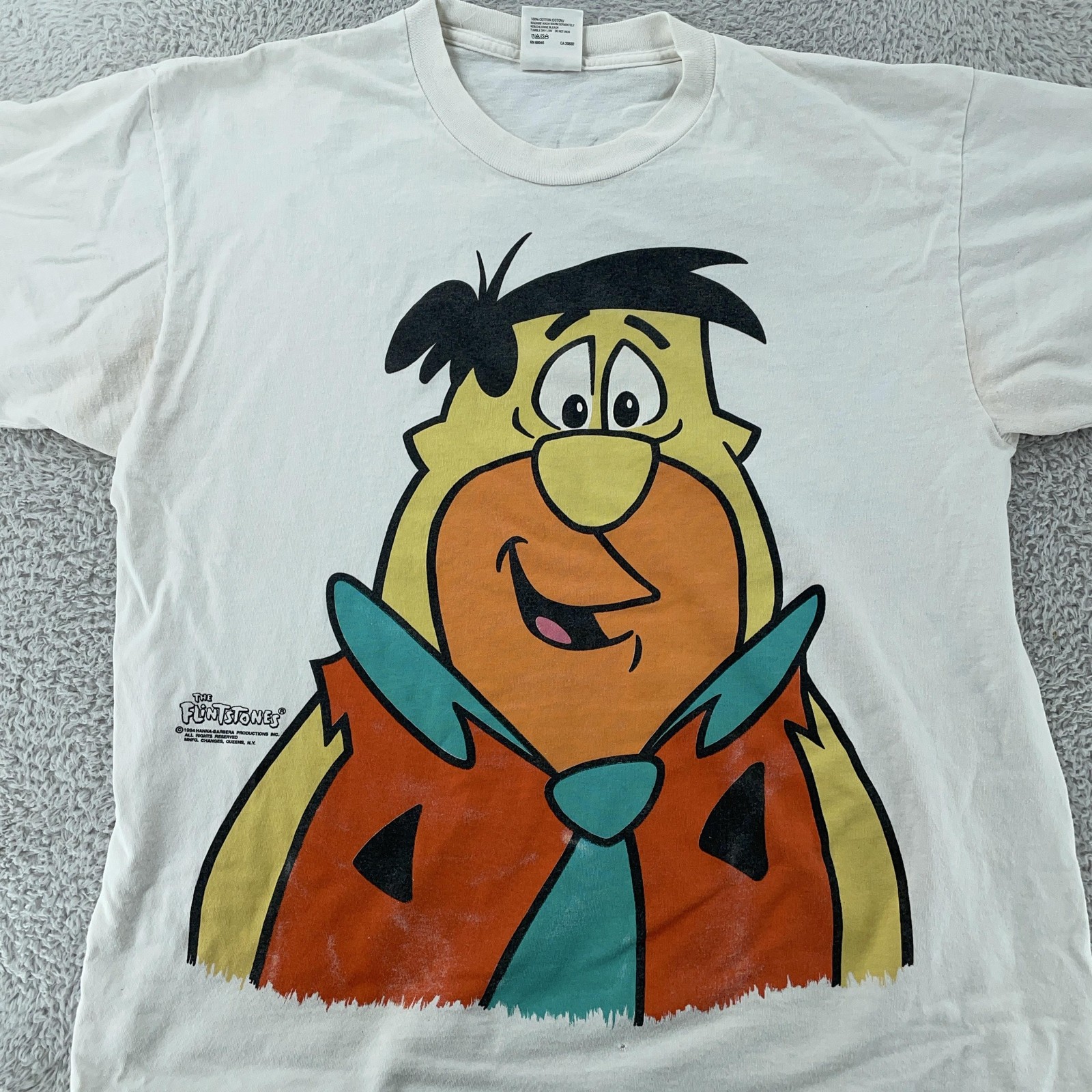 Vintage 90s The Flintstones Fred Flintstone Double-Sided Shirt XL Hanna-Barbera