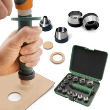 12 in 1 Gasket Punch Set Sharp Leather Hole Punches Green Tool Kit