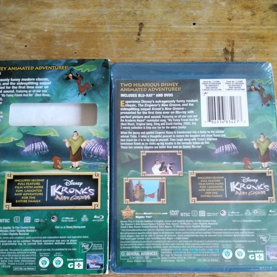 The Emperor's New Groove / Kronk's New Groove (Blu-ray, DVD, 2005) NEW SEALED! - Image 2 of 2