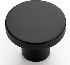 10 Pack Black Cabinet Knobs, 1-1/5 Inch round Drawer Knobs for Kitchen Cabinets,