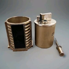 Antique Pre-War Ronson Touch Tip Turret Style Table Lighter Newark, NJ Art Metal