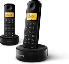 Philips Schnurloses Telefon D1602B/01 Duo  2 x DECT Telefon Schwarz ohne Akkus