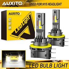 2-20PC AUXITO H15 COMBO LED HEADLIGHT BULBS KIT HIGH BEAM BRIGHT WHITE 6500K GFC