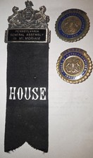 PA HOUSE OF REPRESENTATIVES MEMBER BADGES & MEDAL 1939-1940 1941-1942. NAMED