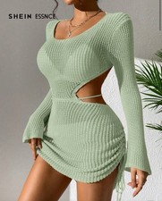 Shein Knit Tie String Coverup Dress Size Medium