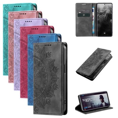 Handy Hülle für Samsung Galaxy A57 5G RFID Schutz Klapp Cover Case Mandala Glas