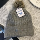 NWT! GOAT adult sized Gray Cable Knit Pom Pom warm winter hat beanie, fits most — photo 2