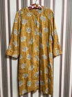 GUDRUN SJODEN 100% Linen Flowers Print Button Down Women's Dress Sz M