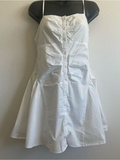 Wild Fable White Mini Dress Womens Medium Halter Babydoll Button Front Summer