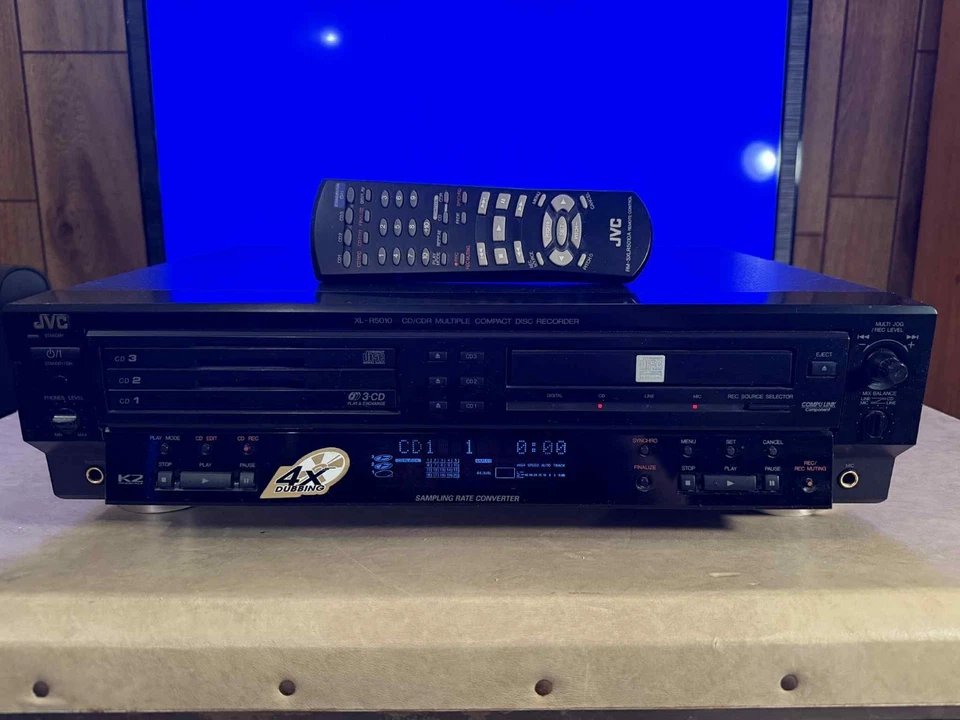 JVC XL-R5010 CD Recorder 3-CD Player + CD-R Burner w/ Remote - TESTED - Image 2 of 3