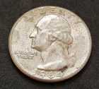 1964 Washington Quarter • 90% Silver • Circulated • X93
