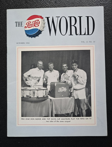 RARE 1955 Pepsi-Cola World Magazine - Don Budge - Davis Cup Tennis - Near Mint