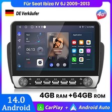 Für Seat Ibiza IV 6J 6P 2009-2013 4+64GB 8-Kern Autoradio GPS Navi Carplay DAB+