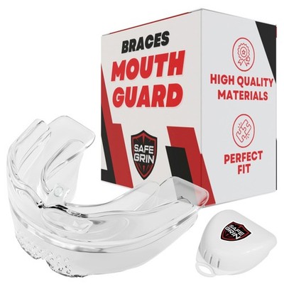 Braces Mouth Guard for Sports - Premium Silicone Upper & Lower Teeth Protecti...
