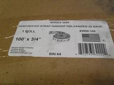 Warwick 3000-100 100' x3/4" Perforated strap hanger roll Galvanized 22 Gage