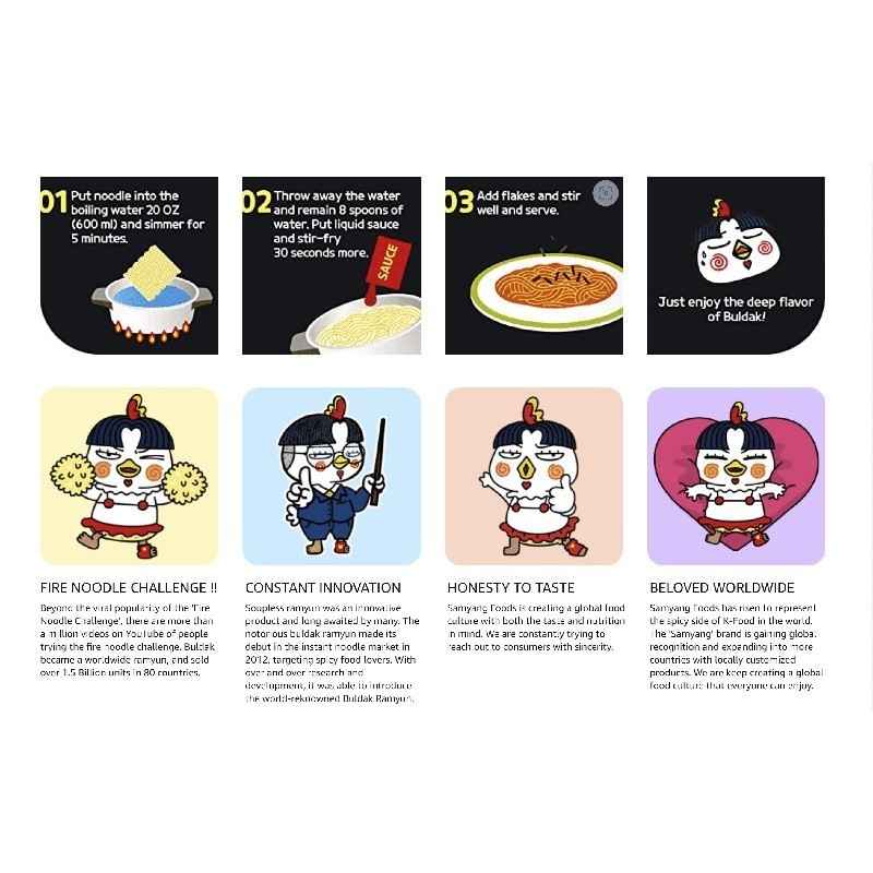 Spicy Hot Chicken Flavor Ramen 4 Pack Instant Noodles Stir-Fried Easy Cook New