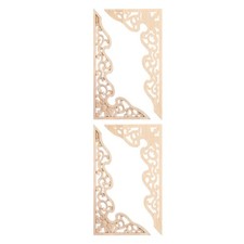4 Pcs Unpainted Wooden Carved Corner Onlays Appliques for Bed Wall Furniture