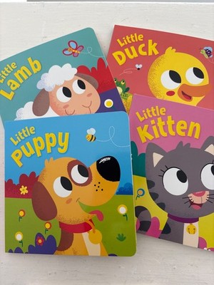 4er Pack WERT Frühe Jahre Lesebrett Bücher - Kleines Lamm, Welpe, Ente, Kätzchen