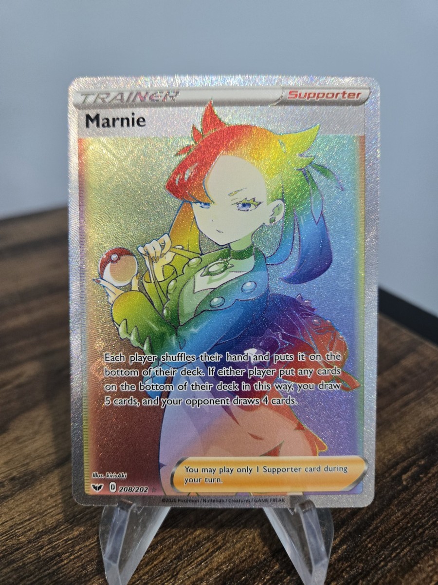 rainbow marnie pokemon card value 208/202 Marnie | Rainbow Rare Card | Sword & Shield (Base Set) main image 0