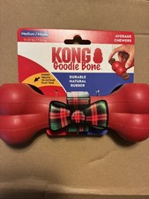 KONG Classic Goodie Bone Dog Toy Red Medium 13-35 Lbs Holiday Edition 8 inches