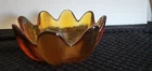 Vintage Blenko Glass Clover Amber 8 Petal Bowl 5.5" Wayne Husted 6143-S 1960s