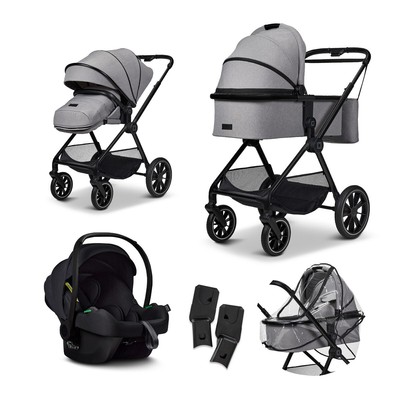 Moon CLICC SET Kombikinderwagen incl COSMO 2.0 Babyschale stone grey NEU