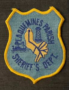 Plaquemines Parish Louisiana Sheriff's Dept Shoulder Patch Unsewn Cloth Back