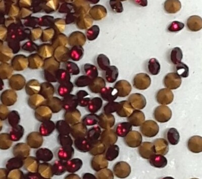 Swarovski PP15 Siam Jan / July 2.1 MM With Gold Foil 1440 pieces Factory Pack 