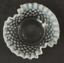 Vintage FENTON Hobnail FRENCH OPALESCENT Oval Bon Bon Candy Nut Bowl 5.75"