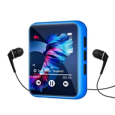 JOLIKE 32GB MP3 Player Bluetooth 5.3 Touch Screen Music Player FM Radio Blue