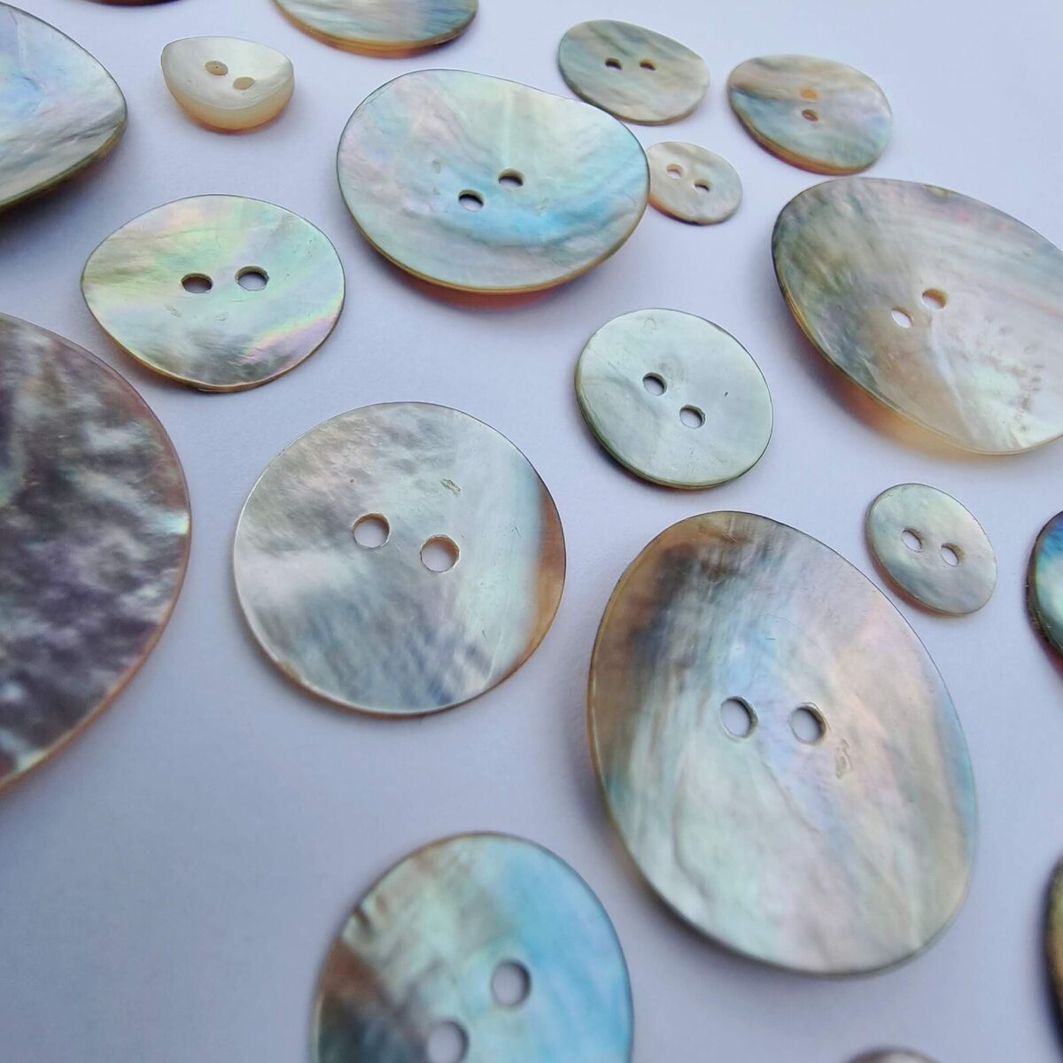 Natural Shell Buttons for Crafts Bulk Mother of Pearl Buttons for Sewing  Mixed Seashell Buttons 0.66 LB 300 Grams 650 PCs