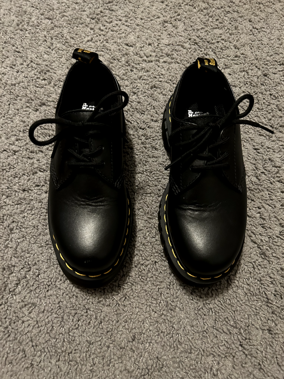 SAOLA DR. MARTENS AUDRICK SCARPE CON 3 OCCHI PLATEAU US 7 NERE GROSSE OXFORDS DERBY