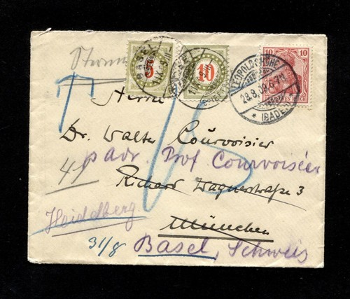 Dt. Ricca 1909, 10 Pf. Switzerland, Basel Stamp (#6697)