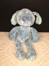 VGUC-14  Little Miracles Lovey Security Plush Puppy Dog Blue Gray Stripe