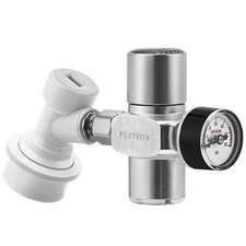 Keg Charger Regulator Upgraded 0-60PSI Pressurized Beer Mini Keg Regulator wi...