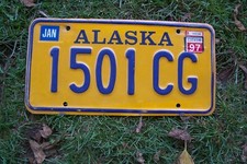 Alaska Nummernschild - zuletzt 1997 am Auto - original license plate aus den USA