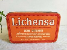 1950er Vintage Lichensa Hautkrankheiten Deutscher Salben Werbedose TB1220