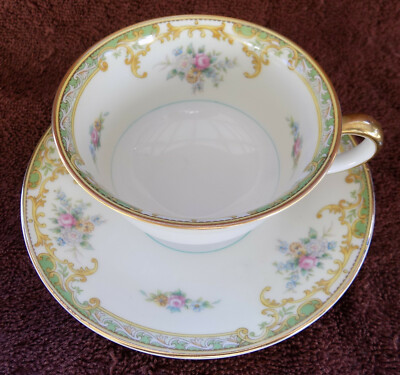 Beautiful Vintage 1933 Joliet Noritake Footed Cup & Saucer