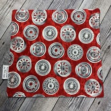 EDC HANK W/MICROFIBER BACK 8 - CHROME RIMS CAR AUTOMOBILE RED BG HANDKERCHIEF