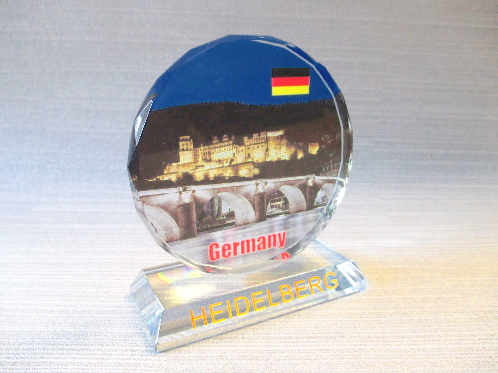 Heidelberg Castle Bridge Glass Picture Souvenir Germany New with Gift Box
