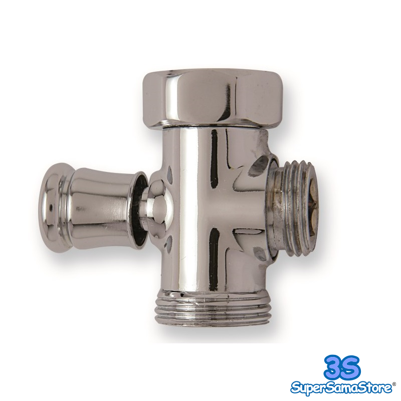 VALVOLA DEVIATORE 3 VIE OTTONE CROMATO MF GIRELLO 1/2″ x 1/2″ x 1/2″