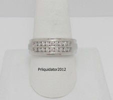 1/2CT MENS NATURAL DIAMOND WEDDING BAND BRIDAL RING 10K WHITE GOLD